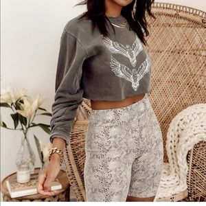 12th Tribe Snake-print Biker Shorts